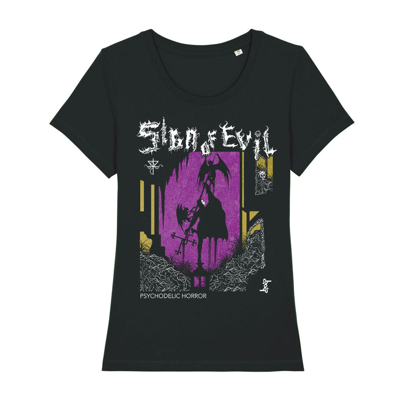 Sign Of Evil - Psycodelic Horror Girlie T-Shirt